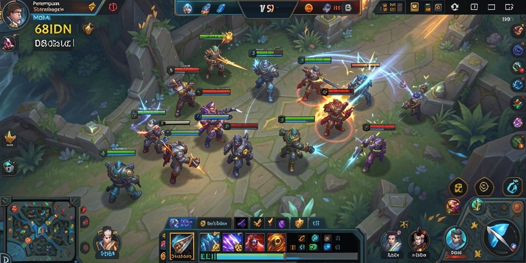 Tampilan gameplay intens di 68IDN dengan pertarungan seru.