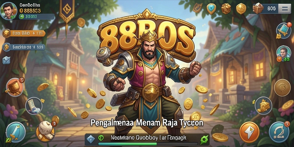 Tampilan gameplay seru di 88BOS yang menunjukkan manajemen bisnis.