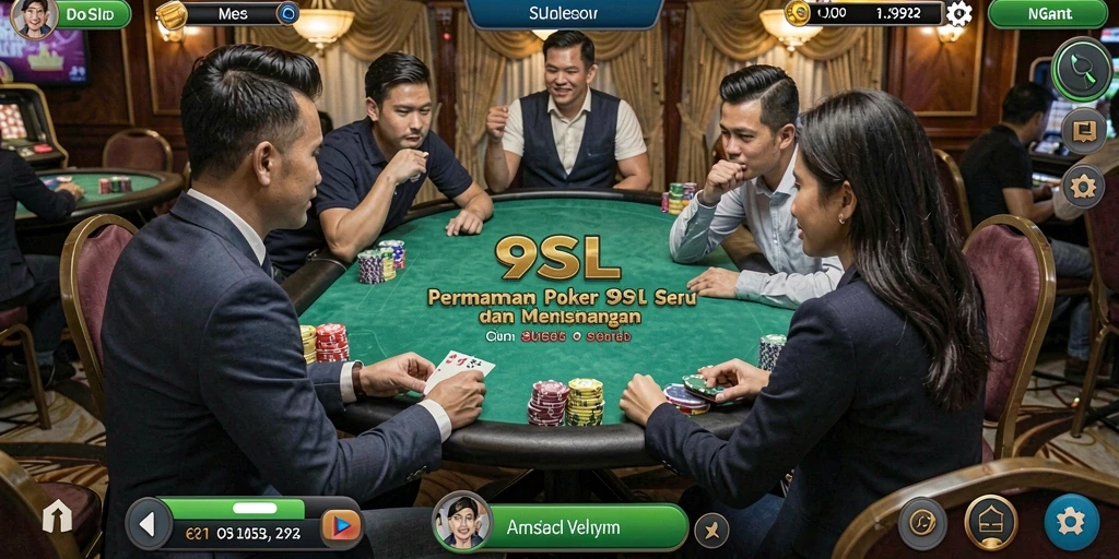 Tampilan gameplay Poker yang seru dan menarik di 9SL.