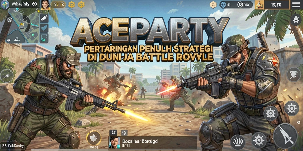 Gameplay menarik di ACEPARTY menunjukkan pertarungan intens Battle Royale.
