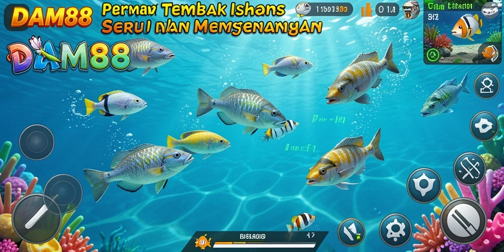 Tampakan gameplay menembak ikan yang seru dan menarik di DAM88.