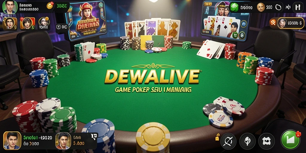 Tampilan gameplay menegangkan di DEWALIVE saat bermain Poker.
