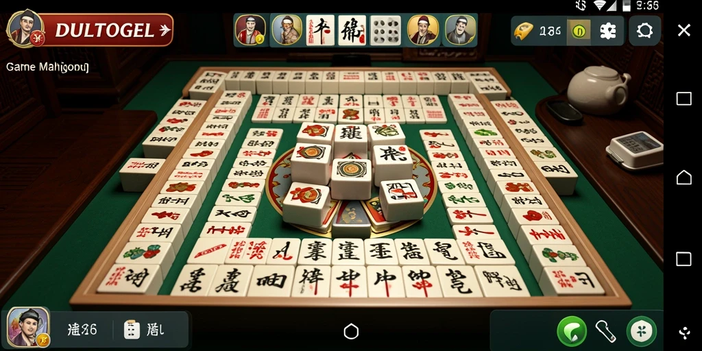 Tampilan menarik dari gameplay Mahjong di DULTOGEL.