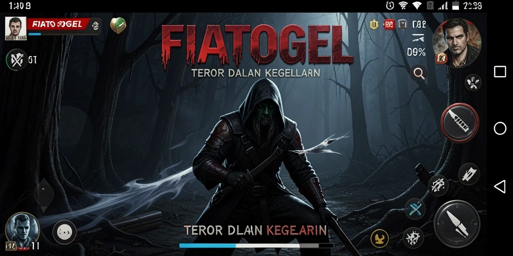 Screenshot gameplay FIATOGEL menampilkan ketegangan yang mendalam dan suasana menyeramkan.