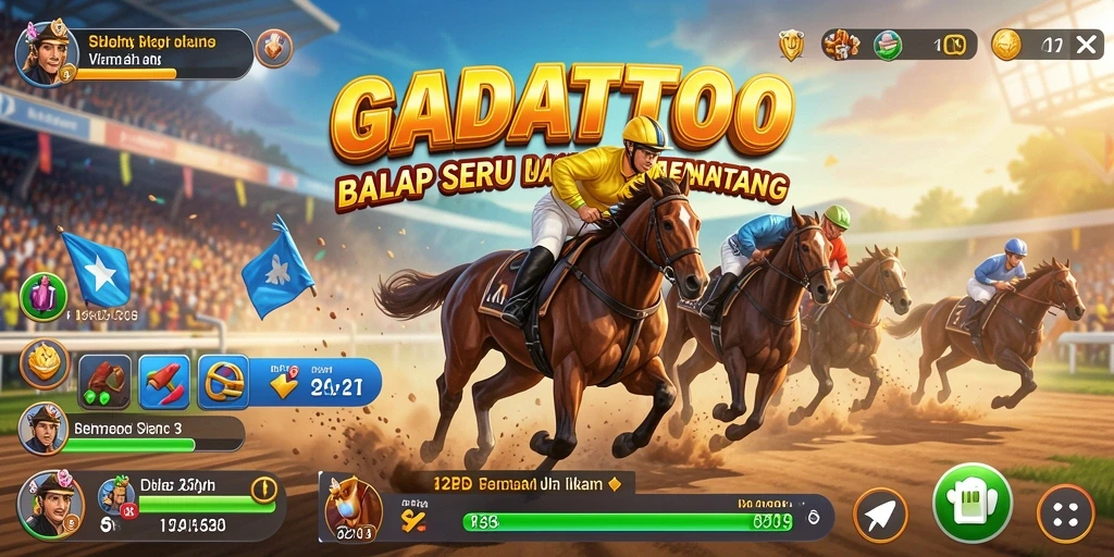 Tangkapan layar GADAITOTO menampilkan aksi balap yang mendebarkan.