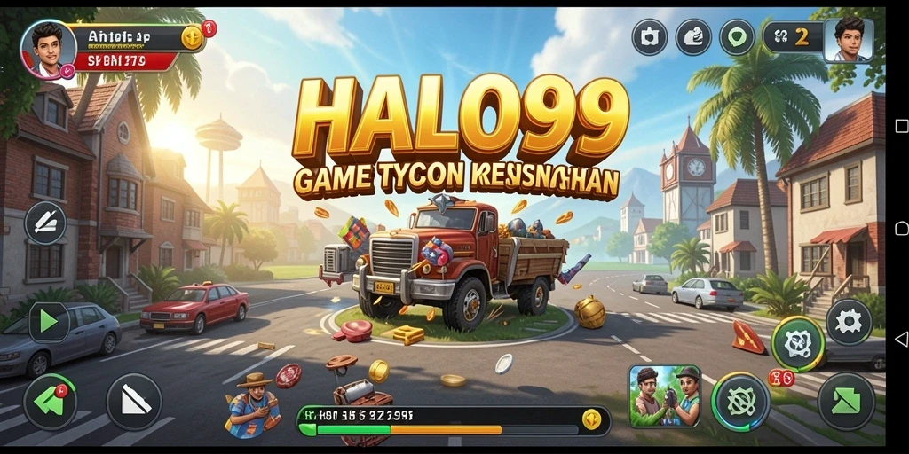 Tampilan dinamis gameplay Tycoon HALO99 yang menarik dan interaktif.