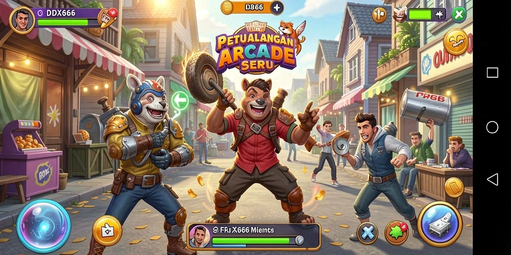 Tangkapan layar IDX66 menampilkan gameplay seru dan penuh warna.
