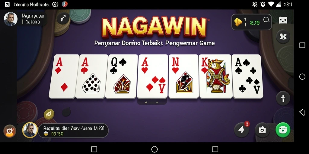 Tampilan gameplay seru dari NAGAWIN saat bermain Domino.