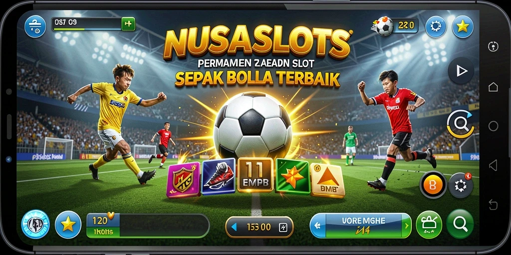 Tampilan menarik dari gameplay slot bertema sepak bola.