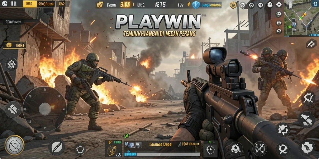 Screenshot gameplay menunjukkan aksi seru dalam pertempuran FPS.