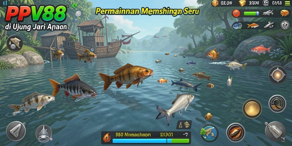 Screenshot gameplay PPV88 dengan suasana memancing yang menakjubkan.