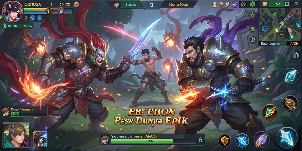 Gameplay aksi seru di arena pertempuran QQNUSA.