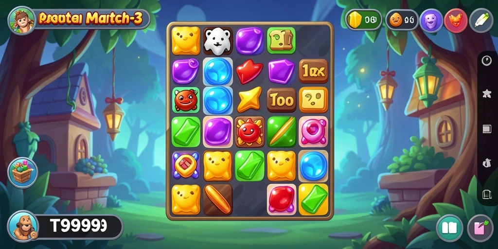 Tangkapan layar gameplay T9999 yang penuh warna dan seru.